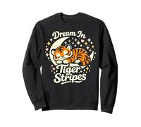 Dream in Tiger Stripes Tigre Addormentato sulla Luna Felpa