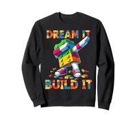 Dream It Build It Funny Blocks Bricks Toy Master Builder Felpa