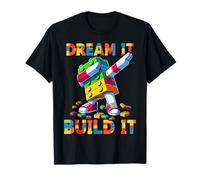 Dream It Build It Funny Blocks Bricks Toy Master Builder Maglietta