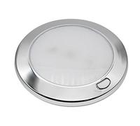 Dream Lighting Lampada LED 12V per Camper, 5W Luce Calda 3000K Dimmerabile，φ127MM Finitura Cromata, Plafoniera LED per Caravan Furgone Camion Barca Ultra Sottile Illuminazione Interna