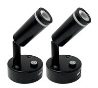 Dream Lighting Lampada LED 12v per Camper, Luce Calda Dimmerabile e Luce Blu, Lampada da Lettura con USB per Camper Caravan Barca Furgone Applique LED Nero 2W 2 Pezzi