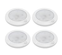 Dream Lighting Luce LED 12v Camper Plafoniera Soffitto Moderna Dimmerabile IP44 76MM 2,4W 3000K Bianco Caldo per Caravan Barca 4 Confezioni