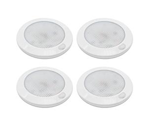 Dream Lighting Luce LED 12v Camper Plafoniera Soffitto Moderna Dimmerabile IP44 76MM 2,4W 3000K Bianco Caldo per Caravan Barca 4 Confezioni