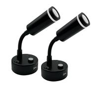 Dream Lighting Luce LED 12v per Camper, Luce Calda e Blu Dimmerabile, Applique LED 12v CC per Caravan Barca Furgone Lampada da Lettura 2W Illuminazione Interna 2 Pezzi