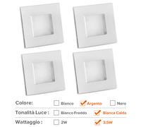Dream Lighting Plafoniera 12v Faretti LED Camper Barca Interni Confezione da 4