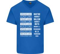 Dream Like Nero Vive Materia Storia Mese Uomo Scollo A V Cotone T-Shirt