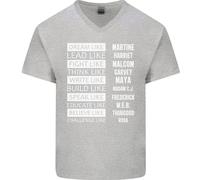 Dream Like Nero Vive Materia Storia Mese Uomo Scollo A V Cotone T-Shirt
