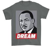 Dream Martin Luther King Nero Vive Materia T-Shirt 100% Cotone