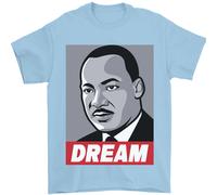 Dream Martin Luther King Nero Vive Materia T-Shirt 100% Cotone