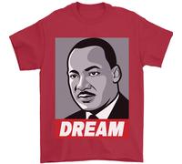 Dream Martin Luther King Nero Vive Materia T-Shirt 100% Cotone