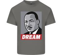 Dream Martin Luther King Nero Vive Materia T-Shirt Ragazzi Ragazze