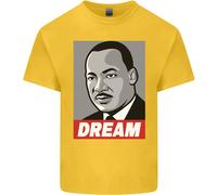 Dream Martin Luther King Nero Vive Materia T-Shirt Ragazzi Ragazze