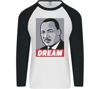 Dream Martin Luther King Nero Vive Materia Uomo L/S Baseball T-Shirt