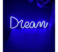 Dream Neon Sign - Luci al neon a LED, alimentate tramite USB o a batteria, per camera da letto, camera dei bambini, soggiorno, bar (blu)