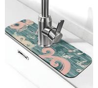 Dream note - Tappetino per rubinetto per lavello da cucina, super assorbente, cattura schizzi in diatomite, ad asciugatura rapida, in pietra, maniglia per gocciolamento, tappetino per asciugacapelli
