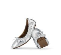 DREAM PAIRS Ballerine da donna pieghevoli a punta quadrata per le donne Bowknot eleganti comode leggere scarpe da abito, Argento, 9.5