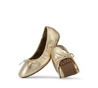 DREAM PAIRS Ballerine da donna pieghevoli a punta quadrata per le donne Bowknot eleganti comode leggere scarpe da abito, Oro, 6.5