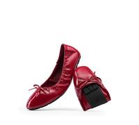 DREAM PAIRS Ballerine da donna pieghevoli a punta quadrata per le donne Bowknot eleganti comode leggere scarpe da abito, Rosso-pat, 8