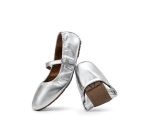 DREAM PAIRS Ballerine da Donna Pieghevoli Mary Jane Scarpe Comode e Morbide Scarpe per Feste Viaggi Uso Quotidiano,Size 39,Argento,DWUMFA2534