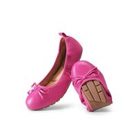 DREAM PAIRS Ballerine Pieghevoli da Donna Eleganti Slip-On Scarpe Leggere e Comode con Fiocco,Size 36.5,Rosa Caldo,SDFA2409W