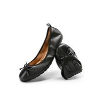 DREAM PAIRS Ballerine Pieghevoli da Donna Eleganti Slip-On Scarpe Leggere e Comode con Fiocco,Size 40.5,Nero,SDFA2409W
