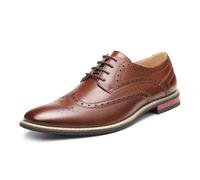 DREAM PAIRS Bruno Marc Scarpe Eleganti Uomo Scarpe Oxford Uomo Stringate Derby Basse Oxford Vintage Elegante Marrone Scuro Prince-3 Taglia 41.5EU/8.5US