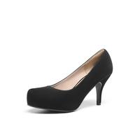 DREAM PAIRS Comodi Tacchi Alti e Sottili con Plateau Scarpe décolleté Classiche con Punta Tonda,Size 38.5,Nero/Nabuk,TIFFANNY