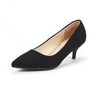 DREAM PAIRS Décolleté Classiche da Donna con Tacchi a Spillo e a Punta Eleganti Scarpe da Lavoro da Sposa,Size 37,Nero/Nabuk,Moda
