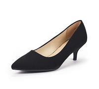 DREAM PAIRS Décolleté Classiche da Donna con Tacchi a Spillo e a Punta Eleganti Scarpe da Lavoro da Sposa,Size 38,Camoscio/Nero,Moda