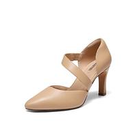 DREAM PAIRS Décolleté Classici con Tacco Alto da Donna con Cinturino sul Collo del Piede per Il Lavoro Matrimonio Ballo,Size 37,Nude-Pu,SDPU2350W