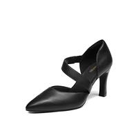 DREAM PAIRS Décolleté Classici con Tacco Alto da Donna con Cinturino sul Collo del Piede per Il Lavoro Matrimonio Ballo,Size 41,Nero-Pu,SDPU2350W