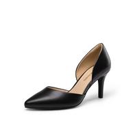 DREAM PAIRS Décolleté da donna con tacco alto e punta chiusa, eleganti a spillo D'Orsay, Poliuretano nero., 38.5 EU