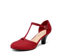 DREAM PAIRS Decollete Donna Cinturino T Eleganti | Design T-strap vintage, tacco blocco 6,5 cm, materiali versatili, per occasioni speciali.