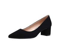 DREAM PAIRS Décolleté Donna Nero Nabuk Pu, DPU212, Scarpe Eleganti Comodi Classici Décolleté, Size 35, Tacco 7 cm, Punta Sfilata, Tinta Unita, Tutte le Stagioni, Formale, Camminata, Donna