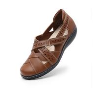 DREAM PAIRS Donna Mocassini Scarpe Slip-on Comode Scarpe Basse Scarpe da Lavoro Sandali con Punta Chiusa, Size 38, Abbronzatura, DWUMLS2508