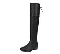 DREAM PAIRS Donna Stivali Alti Stivali Donna Sopra il Ginocchio Con Zip Fashion Casual Stivali Alti Al Ginocchio,Size 37,Nero/Pu,LEI
