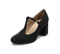DREAM PAIRS Eleganti Scarpe da Sposa Décolleté Mary Jane con Cinturino a T per Donna,Size 38.5,Nero,DPU211