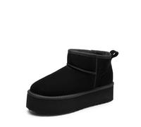 DREAM PAIRS FuzzyClassic Mini Stivale con Piattaforma Stivali da Neve Invernali Donna Stivali con Durevole Caldo Impermeabile Neve Stivale da Donna,Size 39,Nero,SDSB2427W