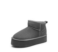 DREAM PAIRS FuzzyClassic Mini Stivale con Piattaforma Stivali da Neve Invernali Donna Stivali con Durevole Caldo Impermeabile Neve Stivale da Donna,Size 43,Grigio,SDSB2427W