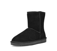 DREAM PAIRS FuzzyClassic Stivale Medio Stivali Neve Donna Classici Doposci Caldi e Impermeabili Stivali Donna Invernali Stivali Invernali Antiscivolo,Size 36.5,Nero