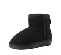 DREAM PAIRS Invernali Stivali da Neve per Bambini, alla Caviglia, Foderati in Pelliccia Sintetica, Classici e Bassi per Bambini Piccoli/Grandi,Size 31,Nero,KSB214-1