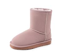 DREAM PAIRS KIDS FuzzyClassic Stivale a Metà Polpaccio per Bambini Antiscivolo Caldo Stivali da Invernali per Ragazzi,Size 33.5,Tutto Rosa,SHORTY-K