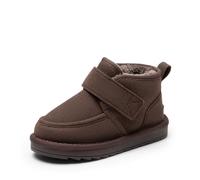DREAM PAIRS Kids FuzzyGo Stivali da Tip Tap per Bambini Bambino Bambina Stivali da Neve Invernali Impermeabili Stivali Caldi Foderati in Pelliccia Sintetica Unisex,Size 25,Marrone,SDSB2407K