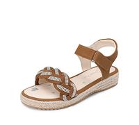 DREAM PAIRS KIDS Sandali Alla Moda per Ragazze Espadrillas Scarpe Rstive Comode con Punta Aperta,Size 32,Marrone,SDSD2303K-E