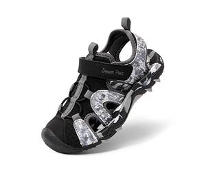 DREAM PAIRS Kids Sandali Sportivi per Bambini Unisex Estivi Scarpe da Trekking con Punta Chiusa per Sport all'Aria Aperta Ragazzi,Size 30,Nero/Grigio,SDAS2305K-E
