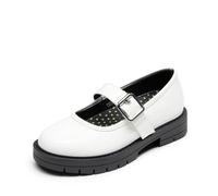 DREAM PAIRS Mary Jane - Scarpe per uniforme scolastica con plateau, per bambine e ragazze, Bianco, 10 Toddler
