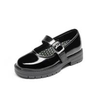 DREAM PAIRS Mary Jane - Scarpe per uniforme scolastica con plateau, per bambine e ragazze, Tutto nero, 4 Big Kid