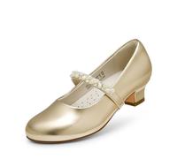 DREAM PAIRS Mary Jane Strap Bambine e Ragazze Scarpe Basse Ballerine Principessa Scarpe pada Matrimonio,Size 36,Oro,SDFL2403K