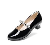 DREAM PAIRS Mary Jane Strap Bambine e Ragazze Scarpe Basse Ballerine Principessa Scarpe pada Matrimonio,Size 28.5,Nero-Pat,SDFL2403K