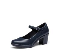 Dream Pairs Mary Janes - Scarpe da Donna con Tacco Basso e Cinturino alla Caviglia, Punta Chiusa, comode, da Lavoro, con Punta Arrotondata